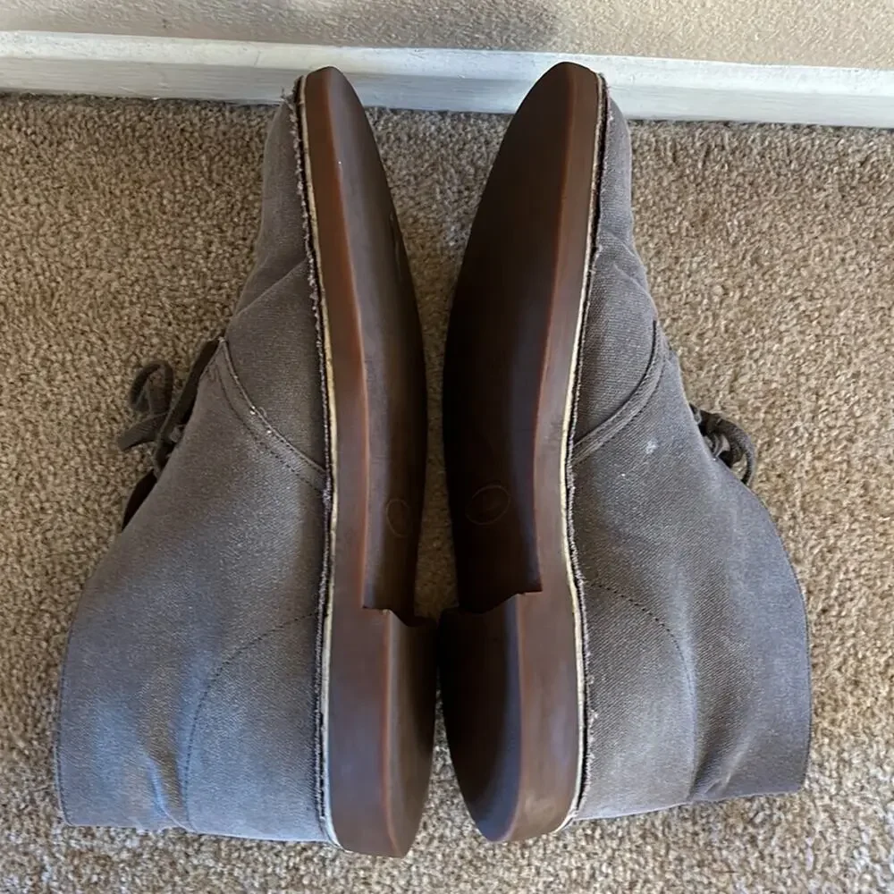 Clarks Original Desert Preppy Academia Neutral boots in gray canvas sz 13